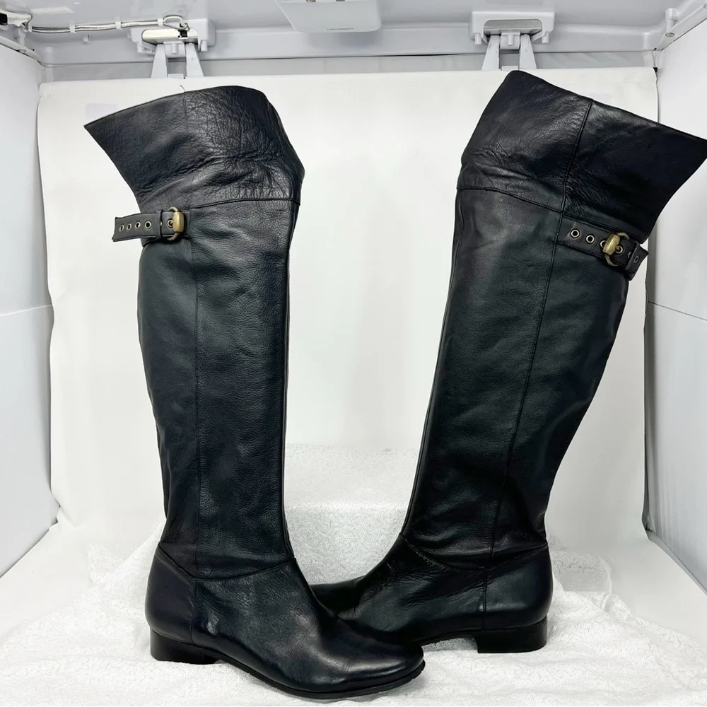 Jessica Simpson riding boots black leather size 7.5 women’s